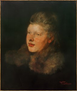 Blonde with Fur by Wilhelm Trübner