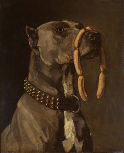 Dog (with Sausages) by Wilhelm Trübner