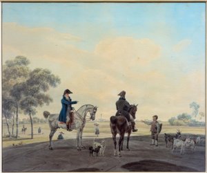 Two Riders in Front of a Landscape