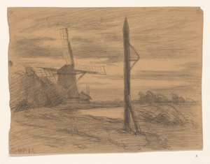 Landscape with Pole and Windmill