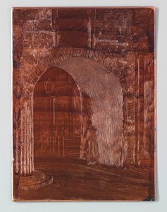 Prison Gate in The Hague before restoration by Willem Adrianus Grondhout (signed by artist)