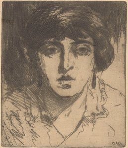 Portrait of an Unknown Woman by Willem Adrianus Grondhout (signed by artist)