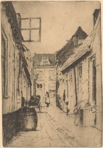 Street in Voorburg by Willem Adrianus Grondhout (signed by artist)