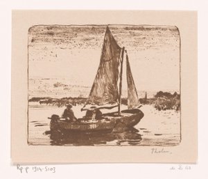Man in Sailboat by Willem Bastiaan Tholen (signed by artist)