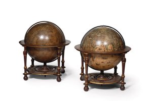 Large Pair of Library Globes, the Terrestrial and the Celestial