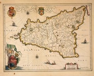 Map of Sicily, from Regionum Italiae, engraving