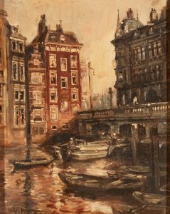 Bridge over the Canal, Rotterdam by Willem Georg Frederik Jansen
