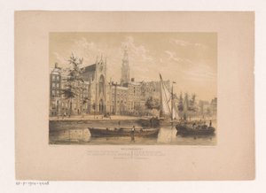 Keizersgracht with Our Lady Church in Amsterdam