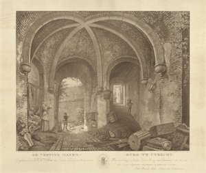 Figures Under an Arch of Manenburg, Utrecht (The Fortress Manenburg in Utrecht) by Willem Hendrik Hoogkamer