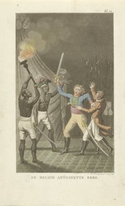 Two Figures with Swords by Two Black Men by Willem Hendrik Hoogkamer
