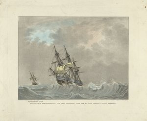 Sailing Ship on High Waves by Willem Hendrik Hoogkamer