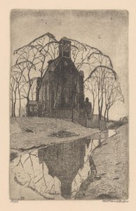 Village Church by Willem Jansen (graveur) (signed by artist)