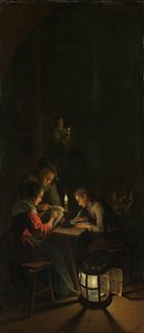 Left Panel of a Triptych: Allegory of Art Training by Willem Joseph Laquy