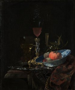 Wineglass and a Bowl of Fruit by Willem Kalf