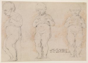 Small Boy. Three Studies after an Antique Sculpture; Left Side View, Front View Half Turned to the Left, and Front View by Willem Panneels