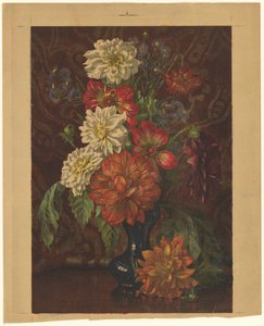 Vase with Dahlias by Willem Roelofs (II) (signed by artist)