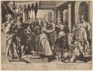 The Judgment of Solomon by Willem Swanenburgh after Joachim Anthonisz Wtewael
