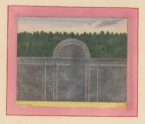 Trellis Arbor with a Semi-Circular Niche for a Hedge in the Gardens of Versailles
