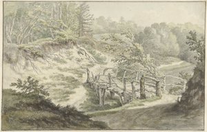 Dune Landscape with Wooden Bridge by Willem Uppink