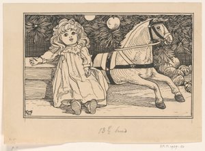 Doll and Toy Horse Under a Christmas Tree