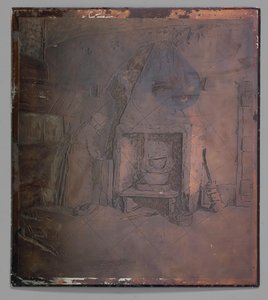 Interior with a Woman by the Fireplace by Willem Witsen (possibly)