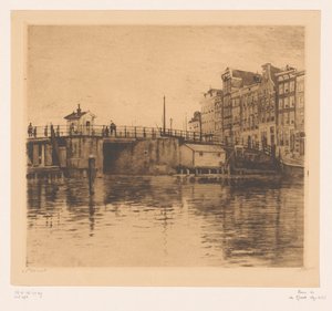 View of the Kraansluis in Amsterdam by Willem Witsen (signed by artist)