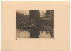 View of the Montelbaanstoren in Amsterdam by Willem Witsen (signed by artist)