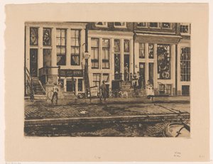 View of Houses on the Oude Waal in Amsterdam by Willem Witsen (signed by artist)
