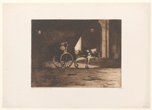 Carriage under the Waterloo Bridge in London