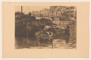 Peat Barges in the Oude Schans in Amsterdam