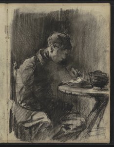 Boy Eating Potatoes