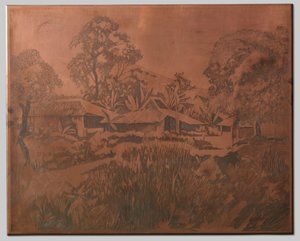 Buitenzorg, Kampong Houses, Salak and Cedeh on the Right in the Background