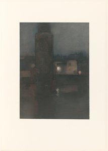 The Montelbaanstoren in Amsterdam at Night by Willem Arnoldus Witsen