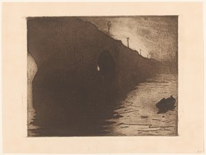View of Waterloo Bridge in the Mist in London by Willem Arnoldus Witsen