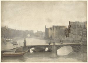 View of the Binnen-Amstel in the Mist by Willem Arnoldus Witsen
