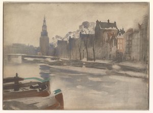 View Over the Oude Schans to the Montelbaanstoren by Willem Arnoldus Witsen