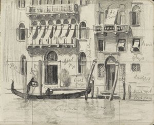 Houses with Awnings over Balconies on the Grand Canal in Venice by Willem Arnoldus Witsen
