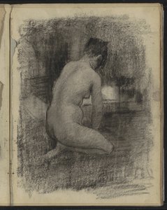Kneeling Female Nude in an Interior by Willem Arnoldus Witsen