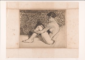Nude, Sitting on a Divan with Knees Drawn Up