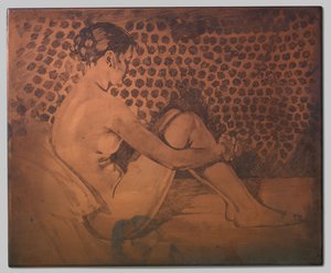 Nude, Sitting on Divan with Drawn-up Knees