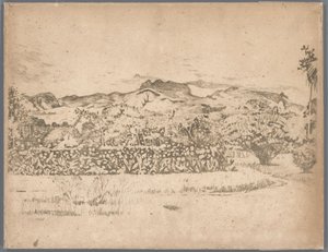 View of the Volcano De Kloet, Gambar by Willem Arnoldus Witsen
