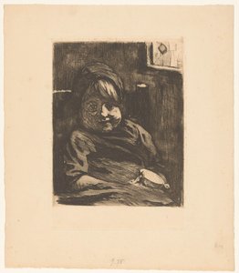 Sitting child with a cup