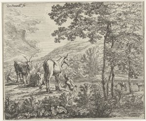Landscape with a Mule and Goats by Willem de Heusch