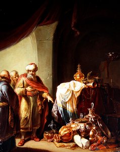 Croesus showing his riches to Solon