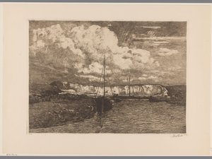 Dune Landscape with Sand Quarry and Boats