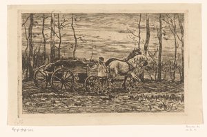 Cart with Firewood Pulled by Two Horses by Willem de Zwart