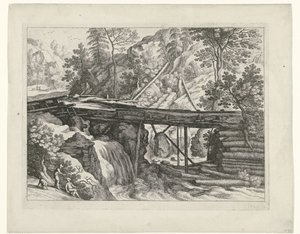 Mountain Landscape with Wooden Aqueduct by Willem van Nieulandt (II)