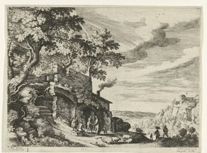 Shepherds by a ruin (Italian landscapes)