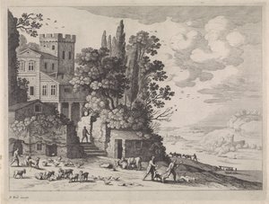 Landscape with a House, Figures, and Cattle