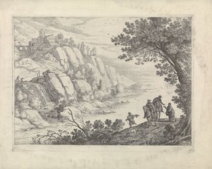 Riders and Beggars in a Landscape